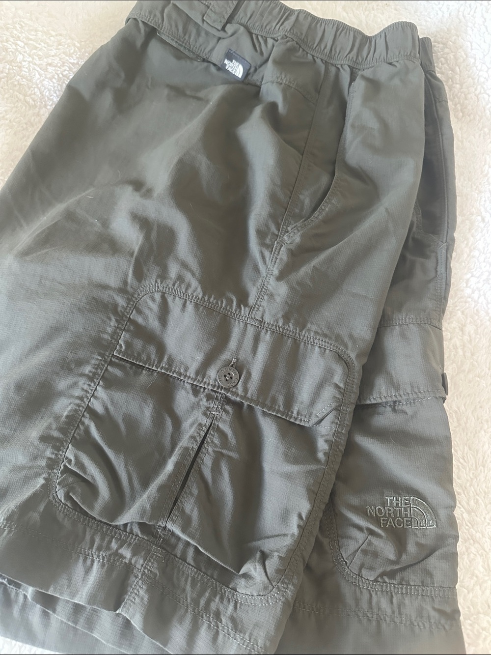 The North Face Olive Green Ripstop Cargo Shorts